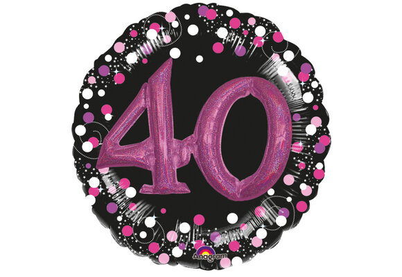 Sparkling Birthday PINK 40 - MULTI Balloon