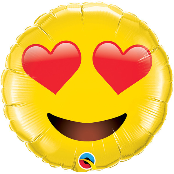 JUMBO - Smiling Face - Heart Eyes - 31 inch - Qualatex