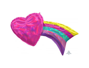 Heart - Irridescent Fuchsia with Rainbow Tail - 83cm