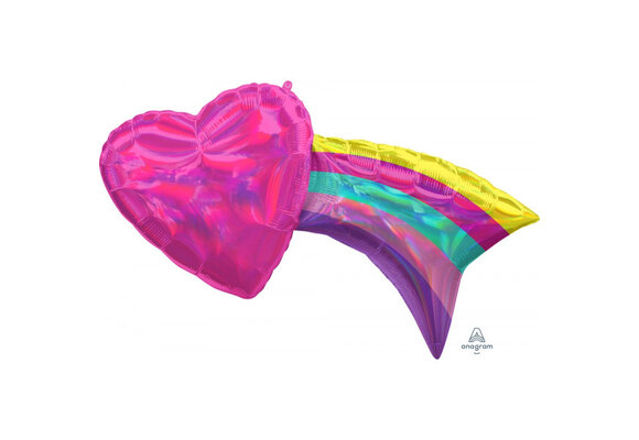 Heart - Irridescent Fuchsia with Rainbow Tail - 83cm