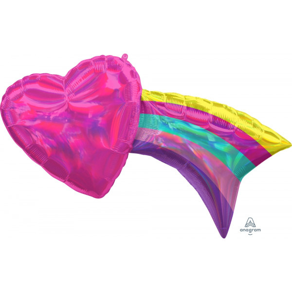 Heart - Irridescent Fuchsia with Rainbow Tail - 83cm