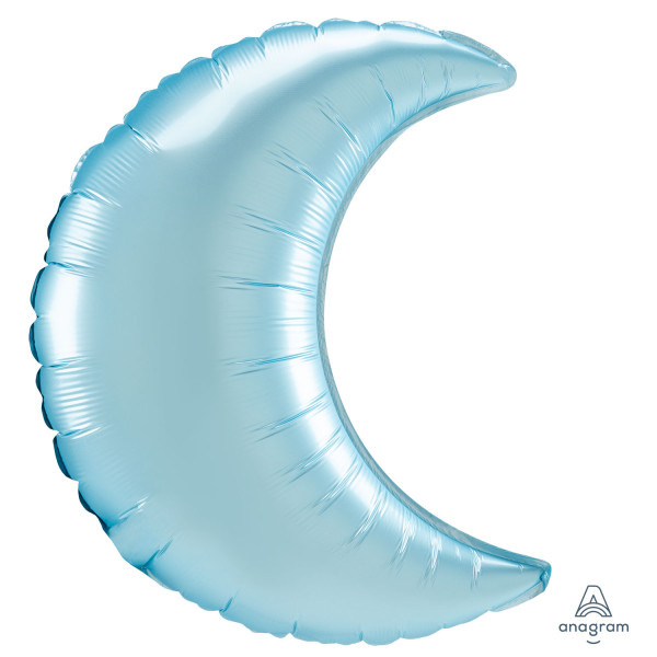 Crescent Moon - Satin Luxe - Pastel Blue - 35 inch - 3 stuks