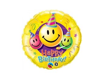 JUMBO - Happy Birthday - Smiling Face - 91 cm - Qualatex