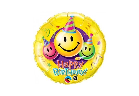 JUMBO - Happy Birthday - Smiling Face - 91 cm - Qualatex