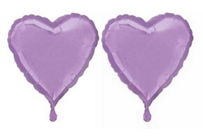 Heart - Pearl Lilac - 17 inch - Anagram - 2 stuks