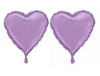 Heart - Pearl Lilac - 17 inch - Anagram - 2 stuks