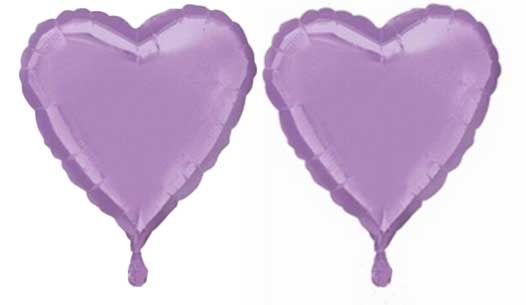 Heart - Pearl Lilac - 17 inch - Anagram - 2 stuks