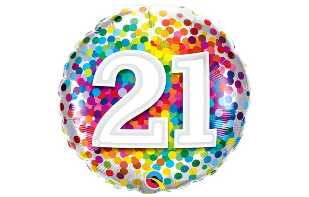 Rainbow Confetti - 21 - 18 inch - Qualatex