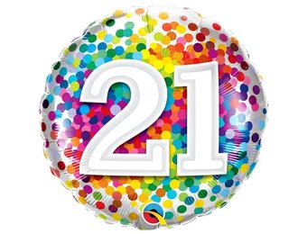 Rainbow Confetti - 21 - 18 inch - Qualatex