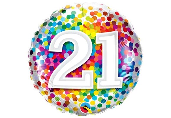 SALE > Rainbow Confetti - 21 - 18 inch - Qualatex