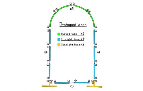 FRAME - RECTANGLE WITH ARCH - Gold - 120 x 220 cm