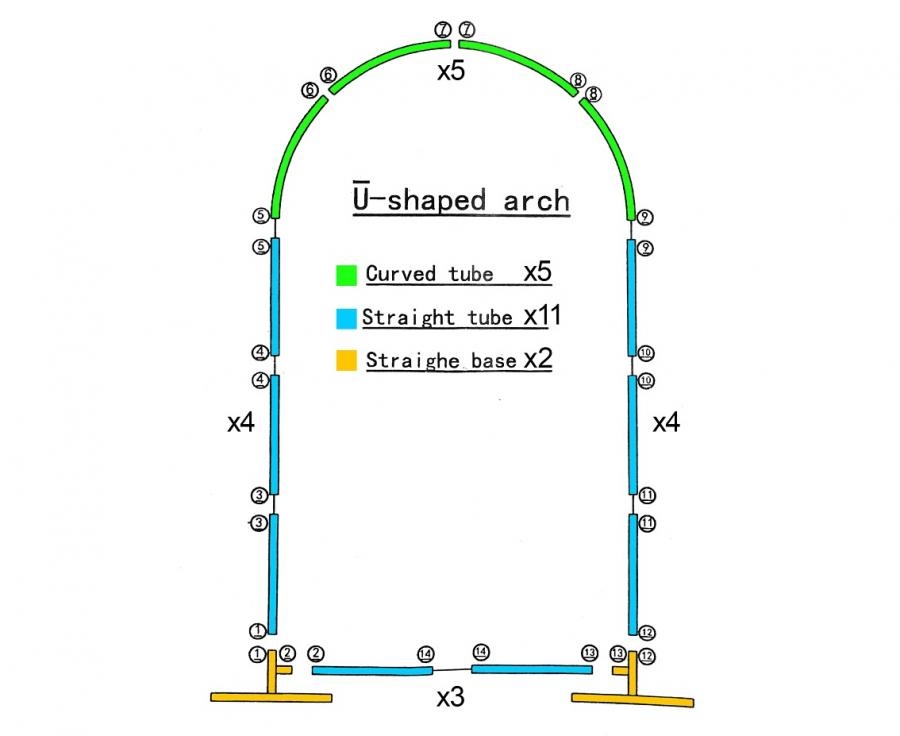 FRAME - RECTANGLE WITH ARCH - Gold - 120 x 220 cm