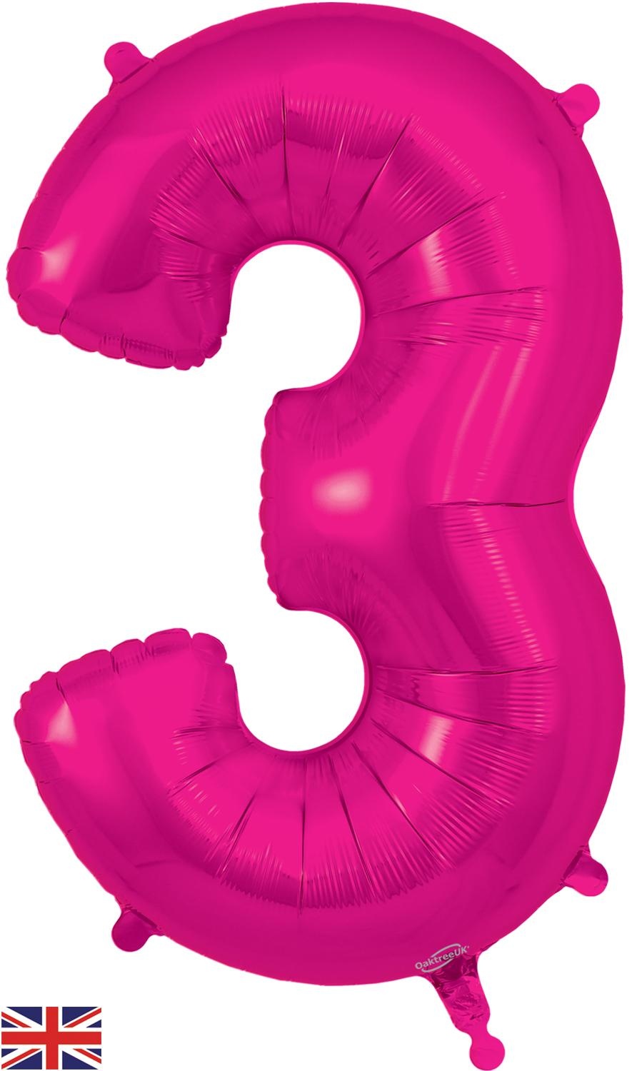 Cijfer NEW Fuchsia - 3 - Oaktree 34 inch
