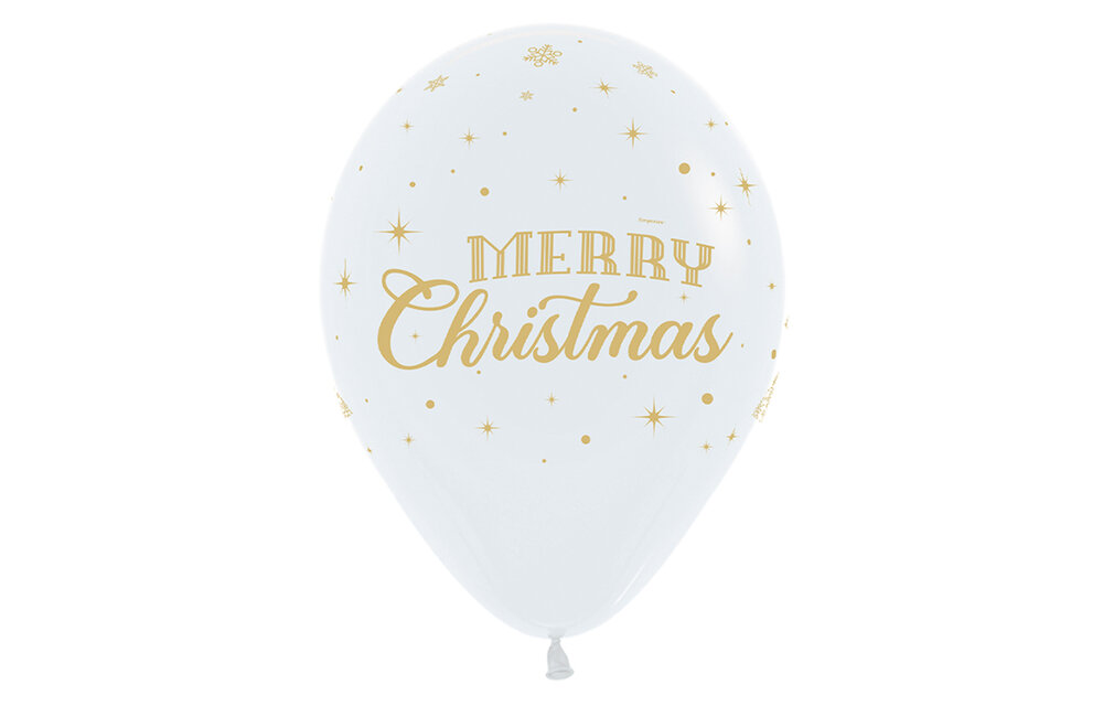 Sempertex 12 inch - Merry Christmas Gold - Winter - 25 stuks