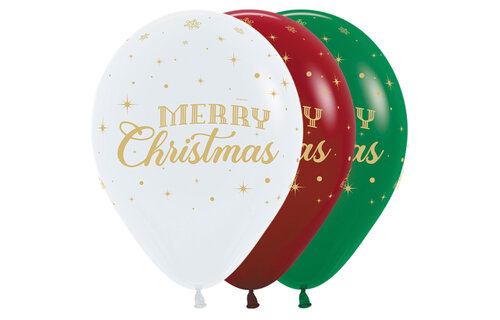 Sempertex 12 inch - Merry Christmas Gold - Winter - 25 stuks