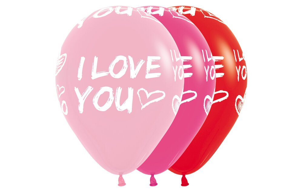 Sempertex 12 inch  - I Love You - Modern - Assortment - 25 Stuks