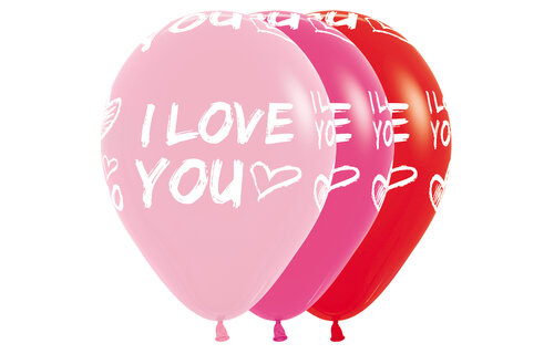 Sempertex 12 inch  - I Love You - Modern - Assortment - 25 Stuks