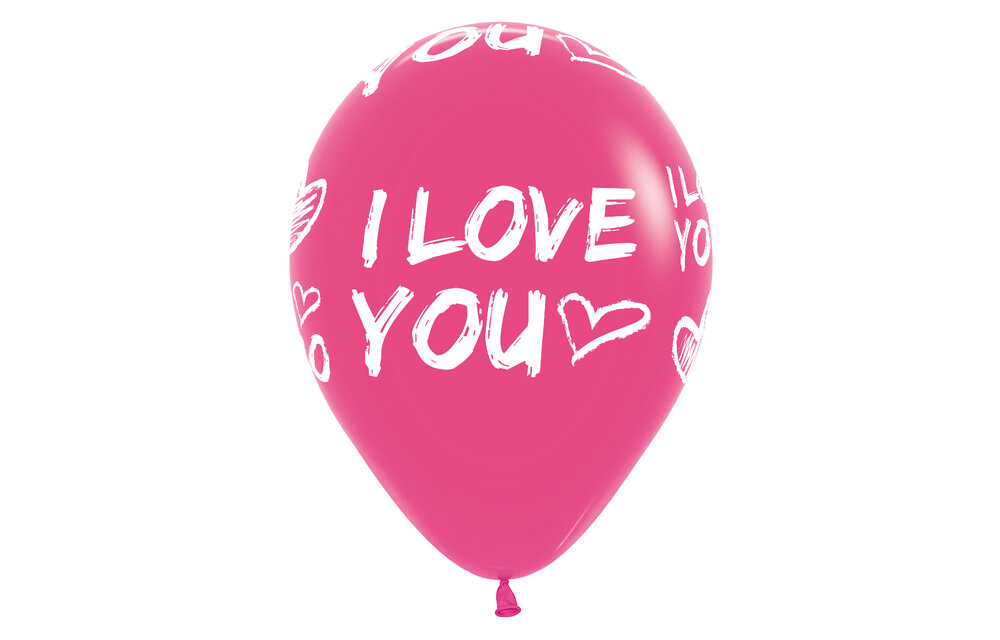 Sempertex 12 inch  - I Love You - Modern - Assortment - 25 Stuks