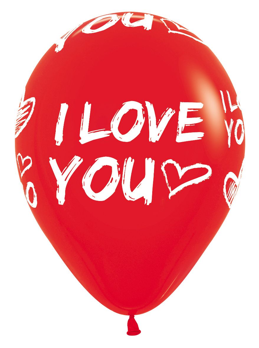 Sempertex 12 inch  - I Love You - Modern - Assortment - 25 Stuks