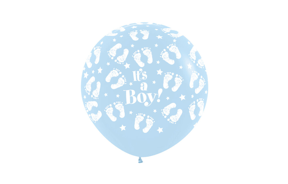 Sempertex 24 Inch - It's A Boy Footprint - Pastel Matte Blue 640 - 2 Pieces