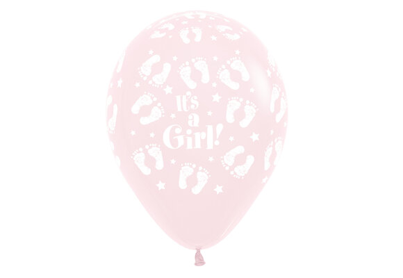 R12 - It's A Girl Footprints - Pastel Matte Pink 609 - 25 St