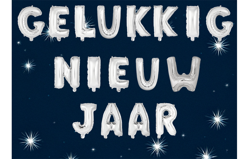 Gelukkig Nieuwjaar - Silver - 34cm - Anagram - selfsealing