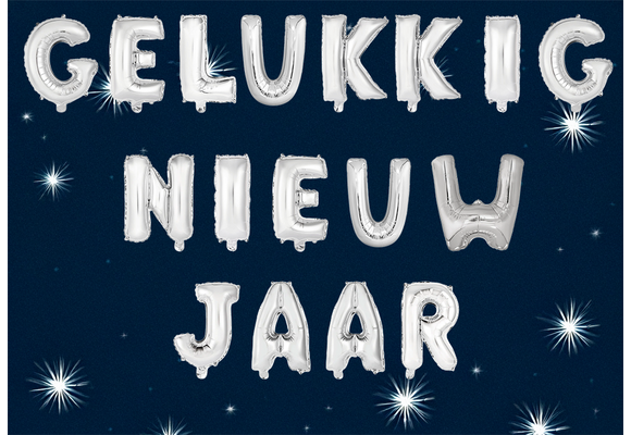 Gelukkig Nieuwjaar - Silver - 34cm - Anagram - selfsealing
