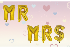 Mr / Mrs - Gold - 34cm - Anagram - zelfsluitend