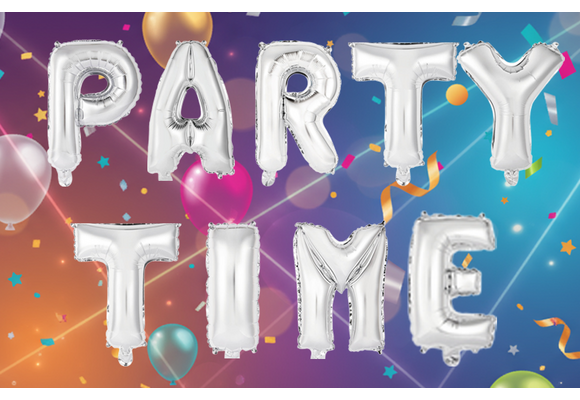 Party Time - Silver - 34cm - Anagram - Selfsealing