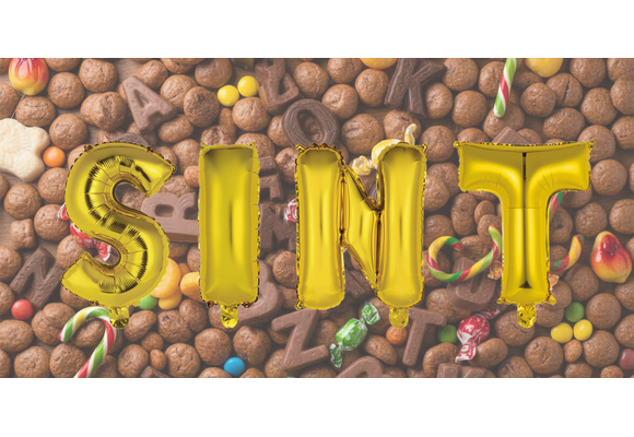 Sint - Gold - 34cm - Anagram - zelfsluitend