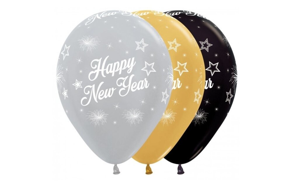 Sempertex 12 inch  - Happy New Year Elegant - 6 stuks