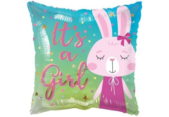 ECO - Pillow It's A Girl Rabbit - 18 inch - Kaleidoscope.