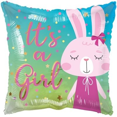 ECO - Pillow It's A Girl Rabbit - 18 inch - Kaleidoscope