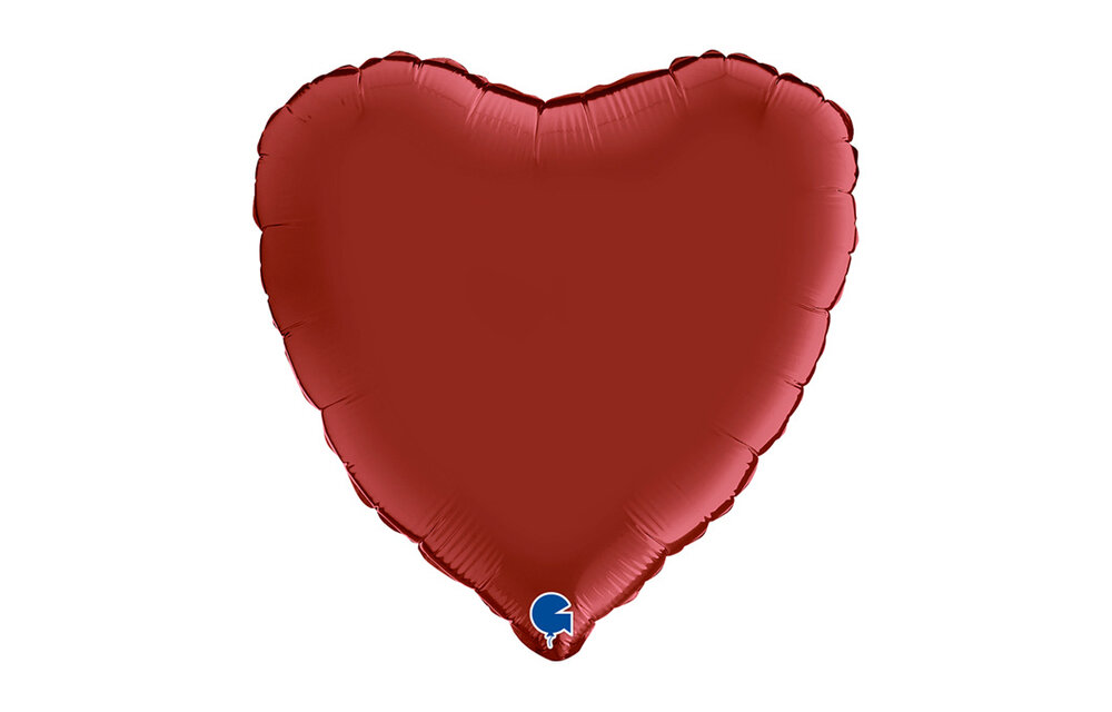 18 inch - Heart - Satin Rubin Red - Grabo