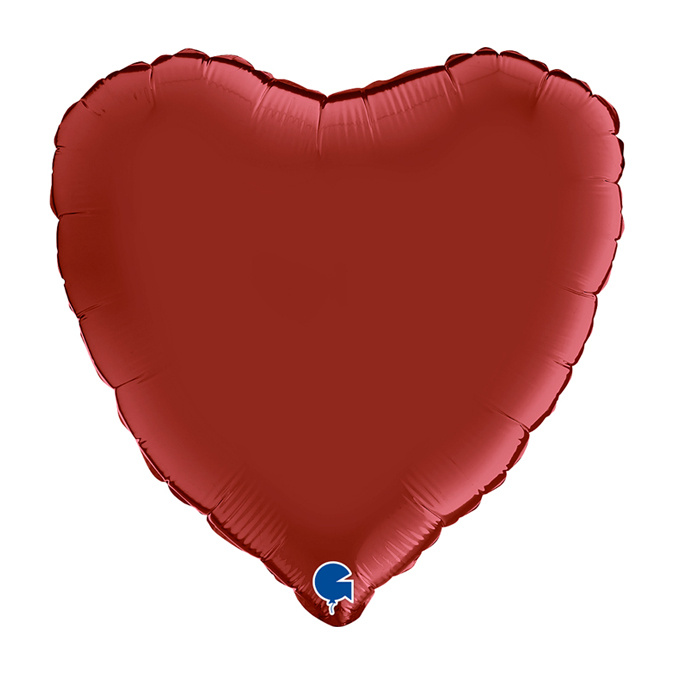 18 inch - Heart - Satin Rubin Red - Grabo