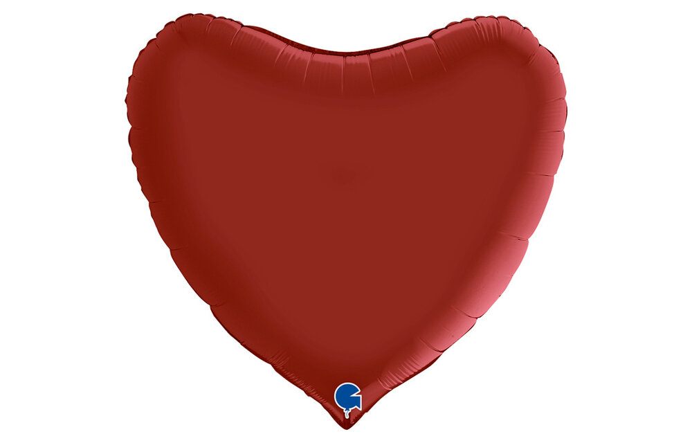 36 inch - Heart - Satin Rubin Red - Grabo
