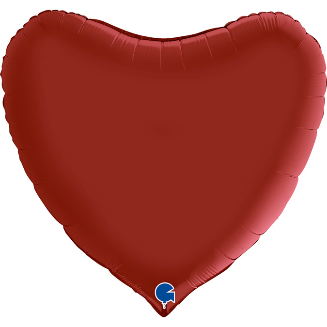 36 inch - Heart - Satin Rubin Red - Grabo