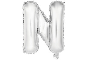 SALE> Letter Mini Silver - N - A34cm - zelfsluitend