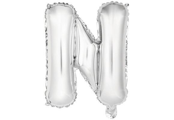 SALE> Letter Mini Silver - N - A34cm - zelfsluitend