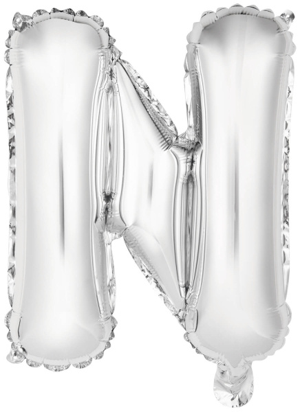 SALE> Letter Mini Silver - N - A34cm - zelfsluitend