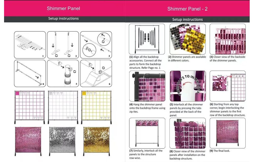 FRAME - Shimmer Wall Frame Structure- adjustable Sizes