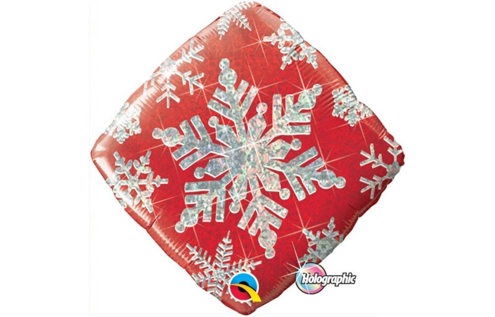 Snowflakes Sparkles Red - 18 inch - Qualatex