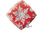 Snowflakes Sparkles Red - 18 inch - Qualatex