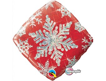 Snowflakes Sparkles Red - 18 inch - Qualatex