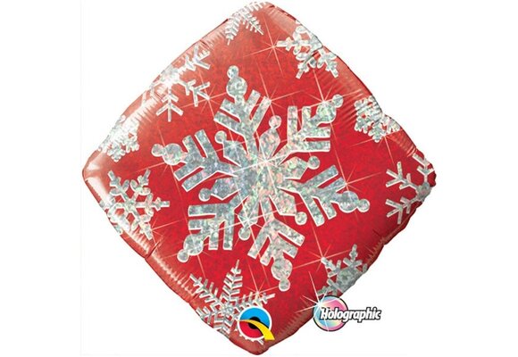 Snowflakes Sparkles Red - 18 inch - Qualatex