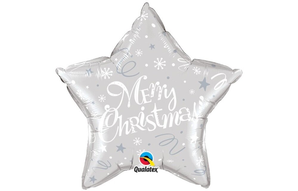 Star - Merry Christmas Festive - SILVER - 20 inch - Qualatex