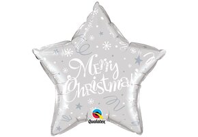 Star - Merry Christmas Festive - SILVER - 20 inch - Qualatex