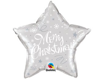 Star - Merry Christmas Festive - SILVER - 20 inch - Qualatex