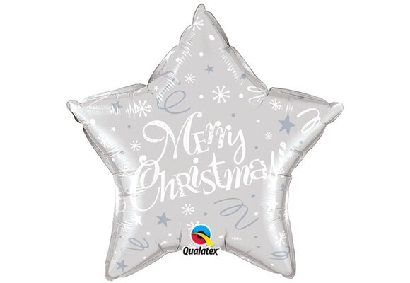 Star - Merry Christmas Festive - SILVER - 20 inch - Qualatex