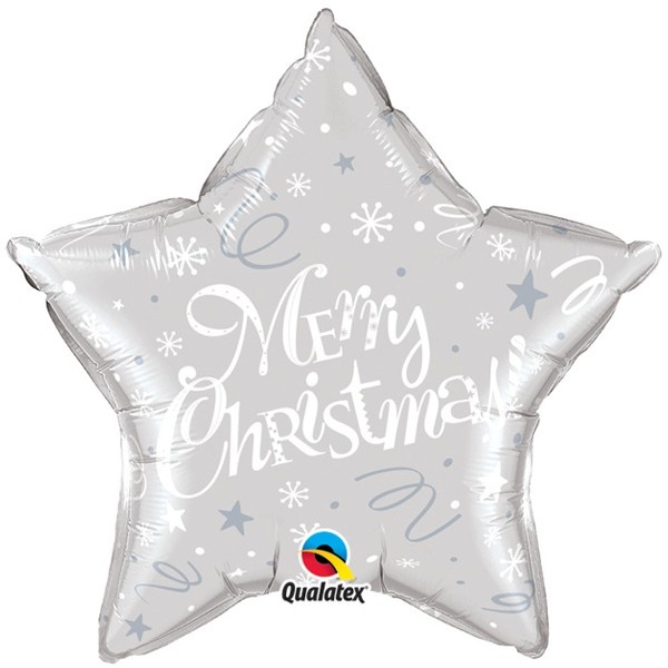 Star - Merry Christmas Festive - SILVER - 20 inch - Qualatex